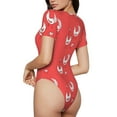 thumbnail image 2 of Balery Cartoon Rooster Body de cuello redondo de manga corta para mujer Tops de manga corta Tops básicos-Small, 2 of 7