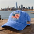 thumbnail image 2 of USA 250th Anniversary Distressed Denim Hat 1776-2026 Adjustable Patriotic Commemorative Baseball Cap Gifts for Veterans Patriots Men Women,Sky Blue, 2 of 5