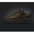thumbnail image 1 of Custom Ni&ke Air Force 1 Black Shoes 'Orange Cartoon Outline' Mens Womens Kids, 1 of 6