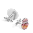 thumbnail image 3 of HemaKayy Cufflinks for Men, Classic Wedding Business Shirt Cuff Links Personalized Gifts Father Grandfather Dad Husband Boyfriend Tie Clip, Round - Sliver - Unique Marble Texture, 3 of 7