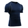 thumbnail image 7 of Summer Fashion Shirts for Mens 2025 Oversize Solid Color Casual Sports Stretch Short Sleeve Round-Neck Blouses T-shirt, 7 of 7