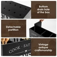 thumbnail image 5 of Tzdxfgl Wood Kitchen Utensil Holder for Countertop, 14.5" Extra Large Silverware Organizer with 4 Compartments, Black, 5 of 12