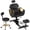 Black-Gold, variant on KIGOTY Pedicure Chair No Plumbing, 360° Swivel Hydraulic Adjustable Pedicure Station with Stool, Lumbar Pillow , Footrest for Nail Salon, Pink-Gold