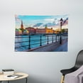 thumbnail image 1 of Cityscape Tapestry, Scandinavian Stockholm Old Town Sweden by Lake Gamla Stan View Autumn Day Scenery, Wall Hanging for Bedroom Living Room Dorm Decor, 60W X 40L Inches, Multicolor, by Ambesonne, 1 of 2