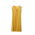 thumbnail image 2 of Pounoo Womens Modal Nightgowns Sleeveless Ruffle Trim Solid Sleep Dresses Casual Loose Lightweight Soft Comfy Sleepwear Gift, 2 of 5
