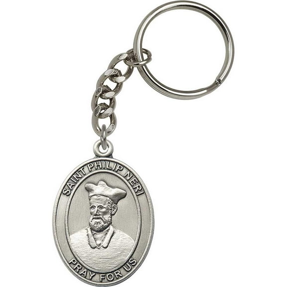 Silver Oxide St. Philip Neri Keychain