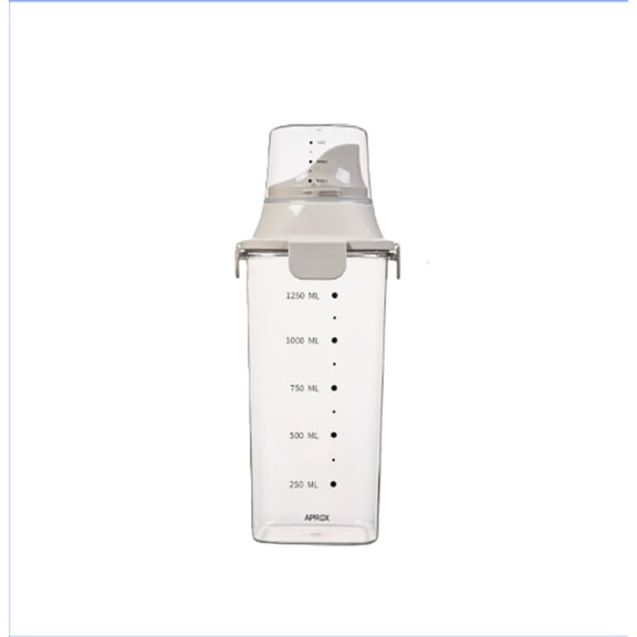 1.5L Clear Airtight Storage Canister with Measuring Cup Medium Size Kitchen Jar for Cereals Pasta Bulk Food Organization