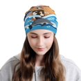 thumbnail image 2 of Naloa Animals on Noah's Ark Floating Soft Beanie Hat, Knit Beanie Daily Beanie in Fine Knit for Women Men Winter Travel, Outdoor, 2 of 7
