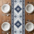 thumbnail image 6 of Blue Gray Boho Table Runner - 120 Inch Long, Kitchen Dining Table Runner Dresser Scarves, Southwestern Ethnic Abstract Geometric Farmhouse Decor for Coffee Tables Wedding Party Banquet, 6 of 8