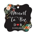 thumbnail image 1 of Darling Souvenir Meant to Bee Engagement Bonbonniere Hang Tag Custom Initials & Wedding Date Favor Tags -Floral Black-100 Tags, 1 of 1