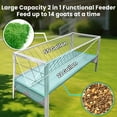 thumbnail image 2 of Heavy-Duty Pasture Feeder, 77 Gallon Livestock Goat Feeder, 23.6" Wide Pan, Galvanized Steel Frame, Goat Hay Feeder for Cattle, Calves, Deer, Cow, Grazing Fields, 2 of 8