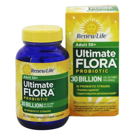 Renew Life - Flora ultime adultes 50+ Probiotiques 30 milliards - 30 Capsule végétale (s) Anciennement Senior Formula