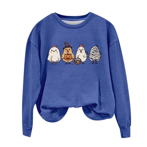 Sweatshirt for Women Perfect For Daily Wear or Loungewear! The Best Choice for Halloween XXL Blue Halloween Sweatshirt