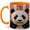 Orange, variant on Stained Glass Panda Coffee Mug, Panda Bear Mug, Ceramic 11 oz