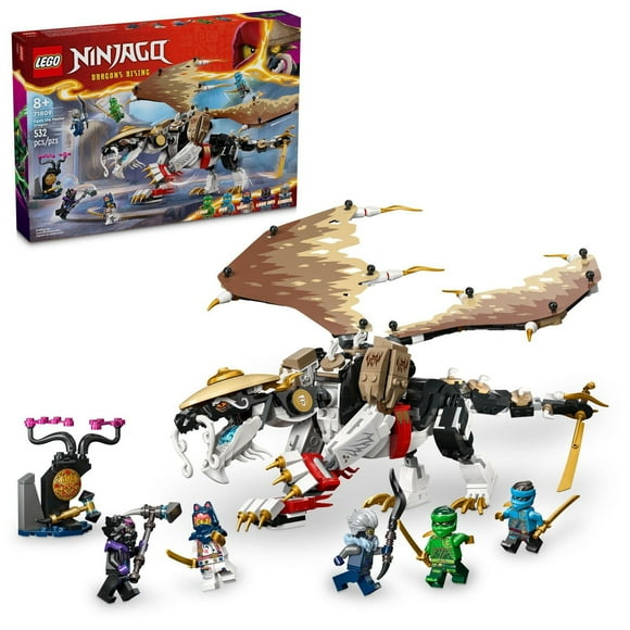 LEGO NINJAGO Egalt the Master Dragon Action Figure, Hero Toy Battle Set with 5 Ninja Minifigures for Group or Independent Play, Dragon Toy Gift Idea for Boys and Girls Ages 8 and Up, 71809, Includes 532 Pieces, Ages 8+