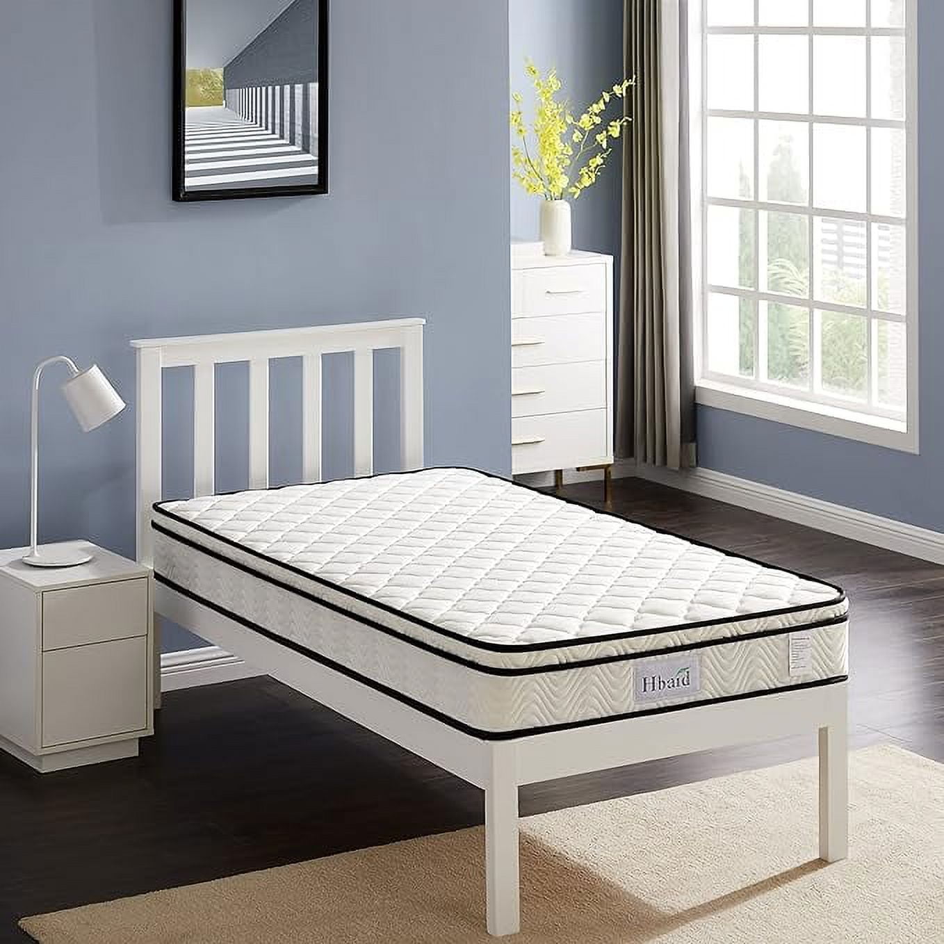 10 Inch Hybrid Mattress in a Box, Gel Inflation Memory Foam with Pocket Coils Innerspring for a Cool Sleep, Twin Size Mattress, Medium Firm