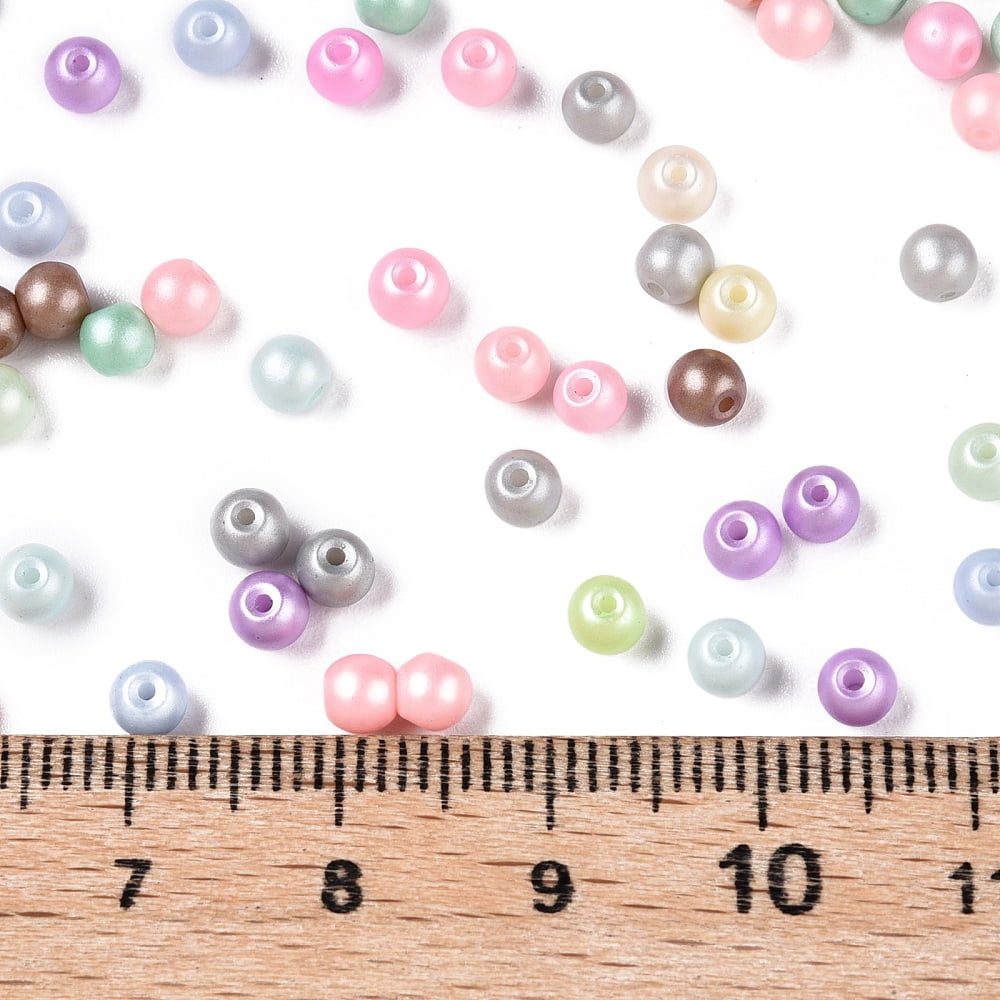 1Pound Glass Seed Beads Opaque Colours Round Mixed Color 3.5~4x3~3.5mm Hole: 0.8~0.9mm 4500pcs/pound