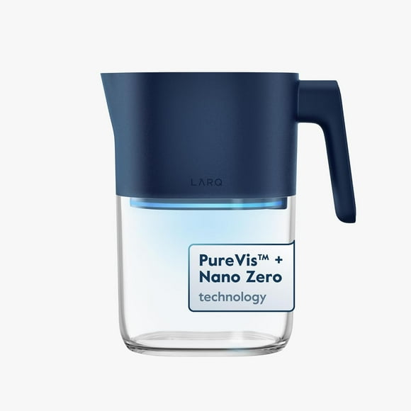 LARQ Pitcher Advance PureVis 8-Cup Water Filtration Pitcher with UV-C Filter (PAMB190A) - Monaco Blue Open Box