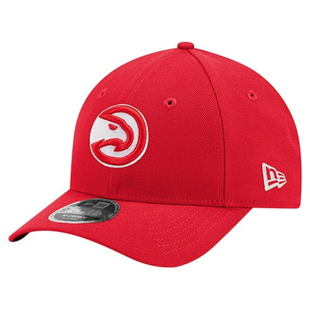 Men s New Era Red Atlanta Hawks 9FORTY Stock M-Crown Adjustable Hat
