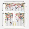 thumbnail image 3 of Flower and Bird Kitchen Curtains Butterfly Window Curtains and Valances Set 36 Inch, Watercolor Pink Botanical Short Tier Curtain for Kitchen, Spring Floral Small Kitchen Decor 52" x 24", 3 of 5