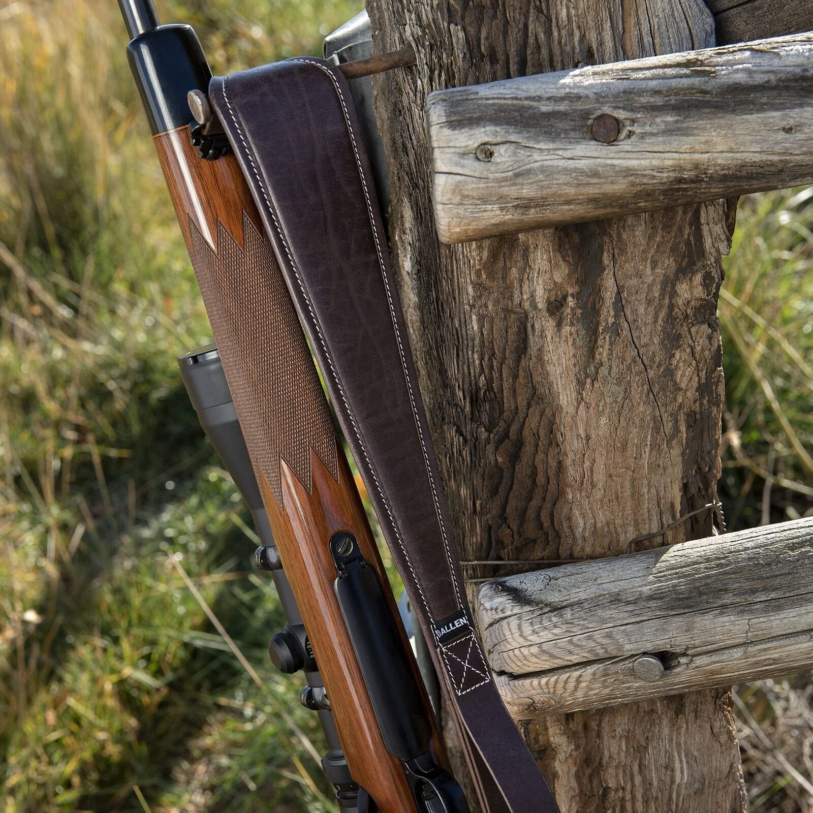 Allen Company Heritage Plain Dark Leather Gun Sling, Adjusts 28 to 35 In, Mahogany
