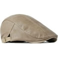 thumbnail image 2 of Newsboy Hats for Men Leather Ivy Flat Cap Gatsby Driving Cabbie Beret, 2 of 3