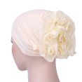 thumbnail image 2 of D-GROEE Women Solid Color Turban Flower Caps Headscarf Elastic Headwrap Hat, 2 of 4