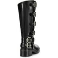 thumbnail image 3 of Women's Fashion  High Boots - Chunky Heel  with Pull-On Design, Square Toe with Decorative Buckles, 3 of 8