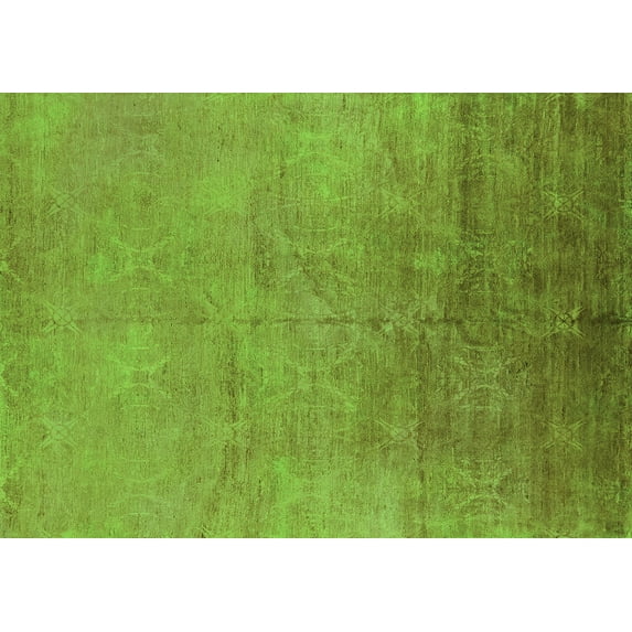 Ahgly Company Indoor Rectangle Oriental Green Industrial Area Rugs, 5' x 7'
