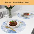 thumbnail image 5 of Blue Round 13 Inch Placemats Set of 2, Watercolor Abstract Geometric Art HeatResistant Non Slip Place Mats for Dining Table, Wipeable Braided Kitchen Table Mats for Housewarming, 5 of 9