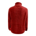 thumbnail image 5 of UTSJKR Cable Knit Sweaters for Women Deals Long Sleeve Sweaters 2024 Fall Fashion Clothing Classic Solid Turtleneck Pullover Tops Casual Loose Fit Oversized Chunky Jumper Knitwear Red L, 5 of 5