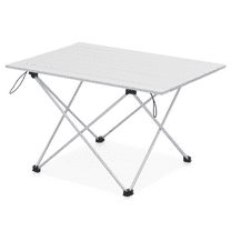 MADOG Aluminum Foldable Camping Table, Portable Folding Camp Table with Fold Up Tabletop and Carry Bag for Picnic Backpacking Beach BBQ Cooking, Silver