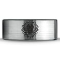 thumbnail image 2 of Tungsten Lion Lioness Panthera Leo Band Ring 8mm Men Women Comfort Fit Brushed Gray Flat Cut Black Polished, 2 of 4