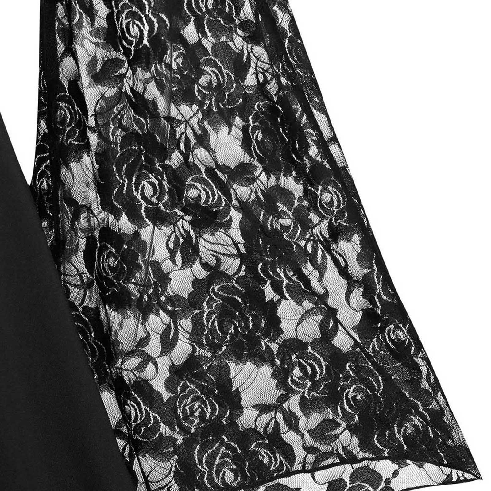 OSFVNOXV Mini Dress for Women with Lace Sleeves,Plus Size Retro Dress High Waisted Spaghetti Strap A-Line Swing Gown Party Dress