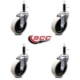 thumbnail image 2 of 4 Inch Thermoplastic Rubber Wheel 3/4 Inch Expanding Stem Caster Set of 4 SCC, 2 of 2