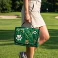 thumbnail image 3 of COEQINE Quilted Golf Cart Seat Cover, Folds Design with Handle for Easy Carry, Universal Fit 51.2x30.3 Inch for EZGO Yamaha Club Car 2-Seater, 4 Front Pockets, Green Paw Bone Print, 3 of 8