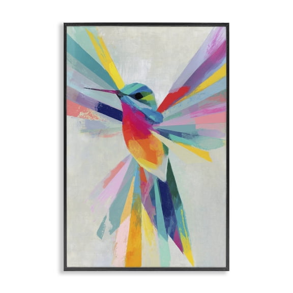 Stupell Industries Rainbow Winged Hummingbird Black Framed Giclee Art, design by Chromatic Storm Studio