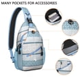 thumbnail image 2 of Geometric Nordic Style Sling Backpack Lightweight Travel Crossbody Bag with Layered Storage for Hiking and Commuting, 2 of 3
