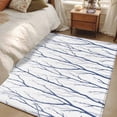 thumbnail image 5 of Blue Navy Branches Washable Area Rugs 4'x6', Abstracts Plant Silhouettes Modern Low Pile Throw Living Room Rug Non-Slip Sturdy Edge Binding Carpet for Indoor Entryway Bedside Kitchen, 5 of 9