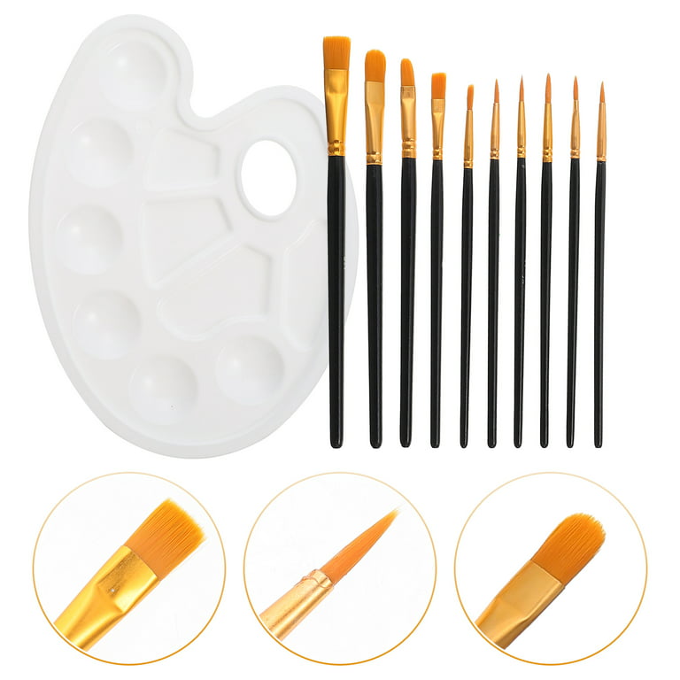 1 Set of Paint Brush Set Oil Painting Pen Mixing Plate Watercolor