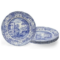 Drevy Blue Italian Luncheon Plates | Set of 4 | 9-Inch | Made of Earthenware | Dinner, Salad, and Appetizer Plate | Serving Plate | Dishwasher Safe | Made in England