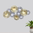 thumbnail image 1 of Handmade 100% Iron Geometric Pattern Gold Silver 55 x 30 Inches Metal Wall Décor, 1 of 7