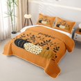 thumbnail image 3 of Manfei Spooky Pumpkin Lantern Quilt King,Halloween Spider Web Print King Coverlet Set,3 Pieces,1 Bedspread and 2 Pillowcases, 3 of 7