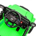 thumbnail image 4 of Xuanlur 12 Volt Ride on Toys for Toddlers w/Remote Control, Electric Ride on Truck Car w/Reflective Stickers, Front Anti-Collision Bar Design, LED Headlights, Bluetooth, 3 Speeds, Green, 4 of 7