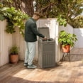thumbnail image 6 of 33 Gallon Resin Outdoor  with Lid, Hideaway Waterproof  Garbage Bin, Coffee, 6 of 6