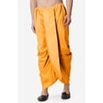 thumbnail image 4 of Royal Kurta Jacquard Silk Printed Mustard Kurta Mustard Dhoti Set for Men, 4 of 7