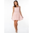 thumbnail image 4 of Celebrity Pink Women's and Women's Plus Smocked Ruffle Mini Dress, Size XS-4X, 4 of 6