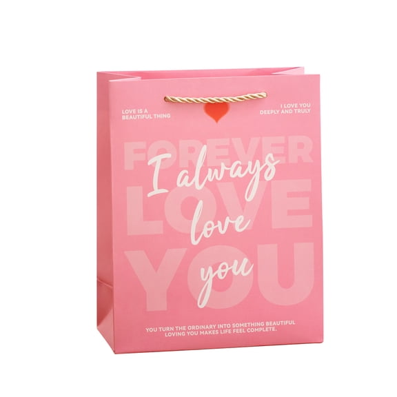 TanSiDing 1pcs Romantic Gift Bags for Valentine's Day, Anniversary & Couples, Reusable Heart Pattern Tote for Gifts Exchange, Durable and Decorative Present Packaging