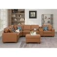 thumbnail image 2 of Devion Furniture Artificial Leather Modular Sectional With Ottoman And Cupholder Console - Beige, 2 of 11