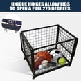 thumbnail image 3 of Rolling Sports Ball Storage Cart, Multi Large Sports Equipment Organizer Holder with Lockable Lid, Indoor Outdoor Ball Cage Bin Sport Rack for Gym, School, Club, 3 of 8